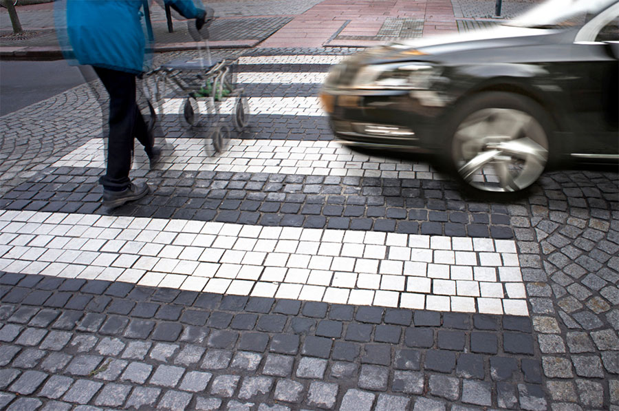 Pedestrian and Vehicle crashing photo