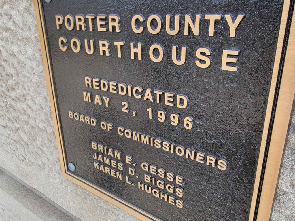 Porter County Courthouse Plaque